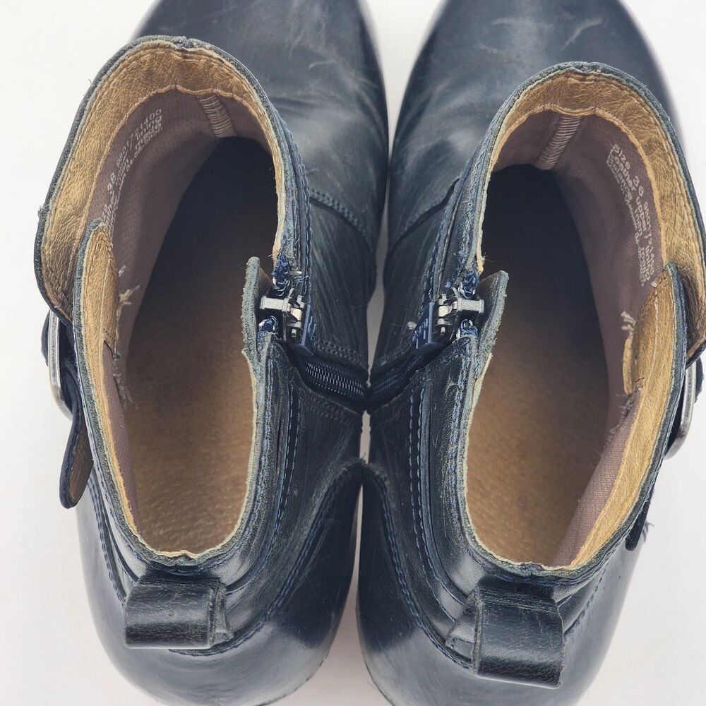 Dansko Anya Buckle Leather Heeled Ankle Boots Comfort Shoes Black Size 36 EU - Picture 7 of 9